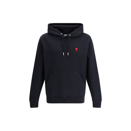 Sweatshirt Hoodie by Ami Paris for men in cotton black features a edgy silhouette, detailed with a edgy hooded neckline and for a refined finish.