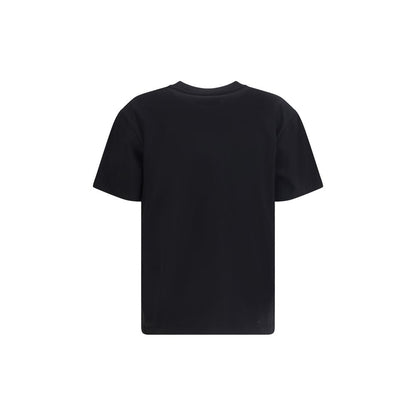 T-Shirt by Ami Paris for women in cotton black showcases a fashionable silhouette, elegantly detailed with a fashionable and crew neckline for a sophisticated, high-fashion look.