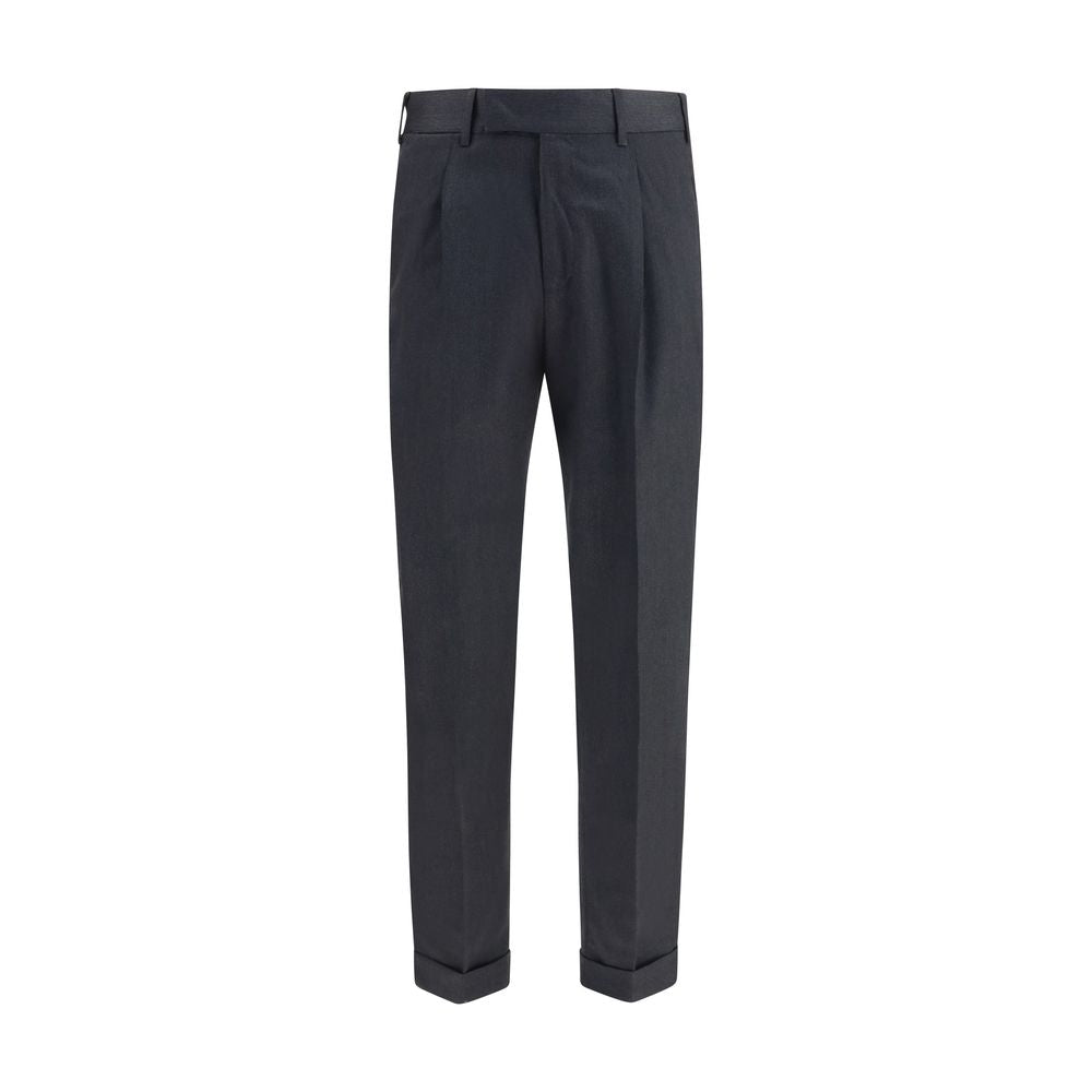 Casual Pants by PT Torino for men in cotton & wool gray features an refined tailoring silhouette, showcasing a premium straight, regular-fit & cigarette with a and long cut for a refined tailoring look.