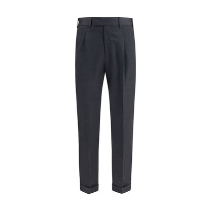 Casual Pants by PT Torino for men in cotton & wool gray features an refined tailoring silhouette, showcasing a premium straight, regular-fit & cigarette with a and long cut for a refined tailoring look.