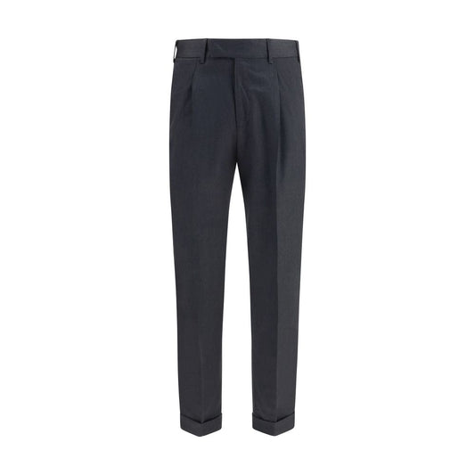 Casual Pants by PT Torino for men in cotton & wool gray features an refined tailoring silhouette, showcasing a premium straight, regular-fit & cigarette with a and long cut for a refined tailoring look.