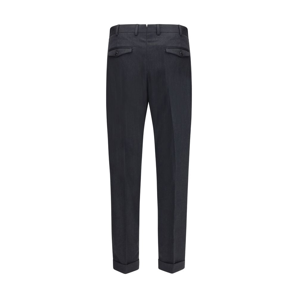 Casual Pants by PT Torino for men in cotton & wool gray features a refined silhouette with a refined straight, regular-fit & cigarette, defined by a and a refined long for a refined finish.
