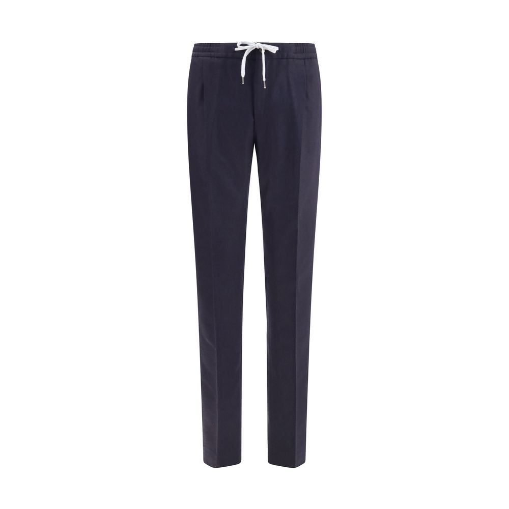 Casual Pants by PT Torino for men in wool & capra leather blue presents a refined pantology silhouette, artfully defined by a refined pantology straight-leg & regular-fit, long, and a sophisticated .