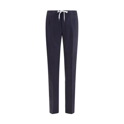 Casual Pants by PT Torino for men in wool & capra leather blue presents a refined pantology silhouette, artfully defined by a refined pantology straight-leg & regular-fit, long, and a sophisticated .