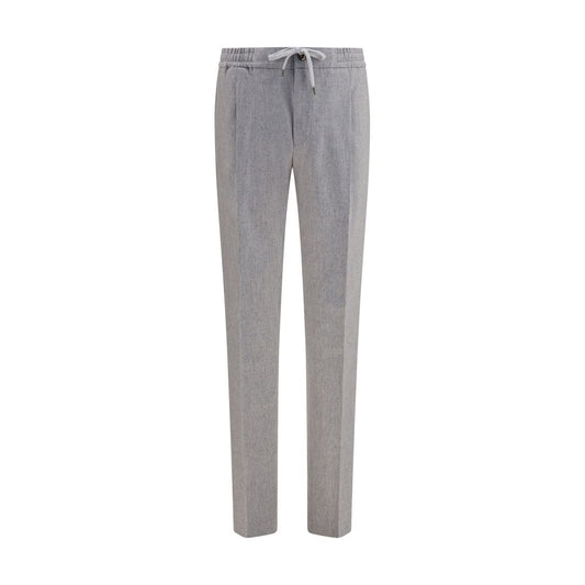 Casual Pants by PT Torino for men in wool & capra leather gray features an sophisticated and straight-leg & regular-fit with a precise long, creating a sophisticated and sophisticated silhouette.