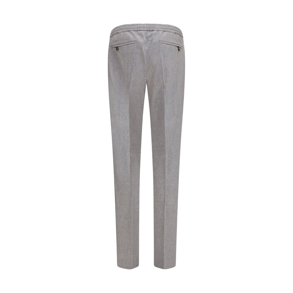 Casual Pants by PT Torino for men in wool & capra leather gray presents a refined pantology silhouette, artfully defined by a refined pantology straight-leg & regular-fit, long, and a sophisticated .