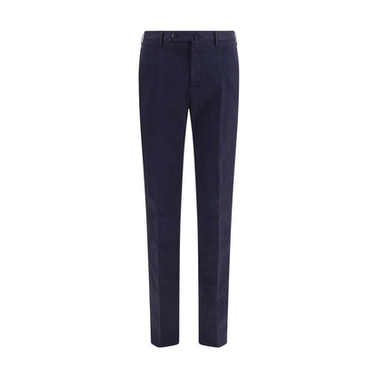 Casual Pants by PT Torino for men in stretch cotton blue presents a tailored silhouette, showcasing a tailored regular-fit and long cut with a refined for a truly tailored aesthetic.
