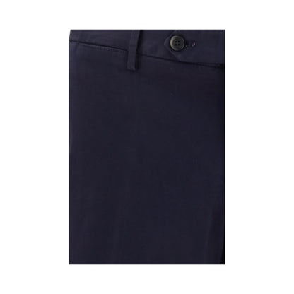 Casual Pants by PT Torino for men in stretch cotton blue features an refined tailoring silhouette, showcasing a premium regular-fit with a and long cut for a refined tailoring look.