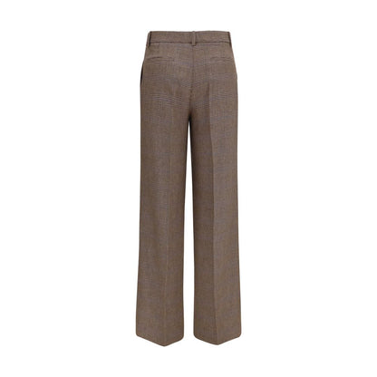Palazzo Pants by P.A.R.O.S.H. for women in wool brown features an sophisticated mid rise and regular-fit & wide with a precise long, creating a sophisticated and sophisticated silhouette.