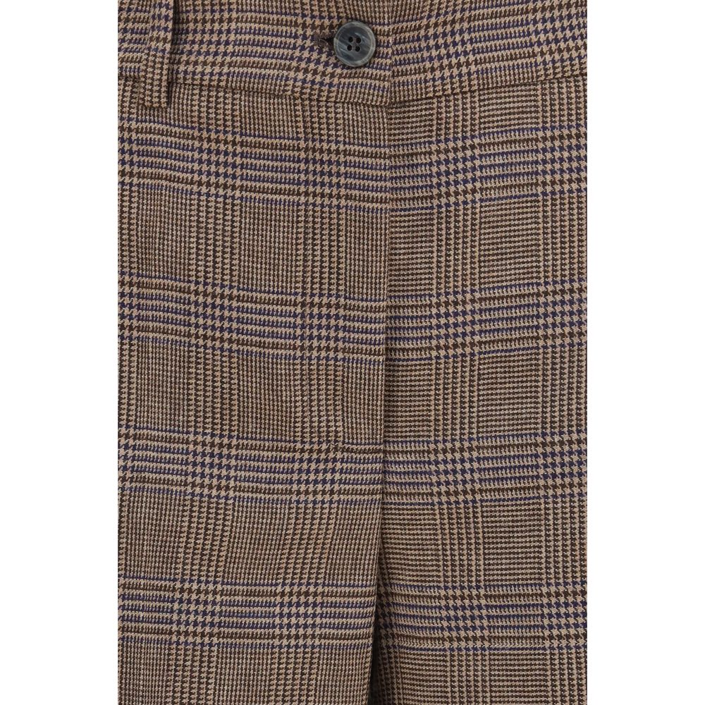 Palazzo Pants by P.A.R.O.S.H. for women in wool brown presents a tailored silhouette, showcasing a tailored regular-fit & wide and long cut with a refined mid rise for a truly tailored aesthetic.