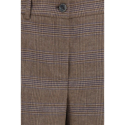 Palazzo Pants by P.A.R.O.S.H. for women in wool brown presents a tailored silhouette, showcasing a tailored regular-fit & wide and long cut with a refined mid rise for a truly tailored aesthetic.
