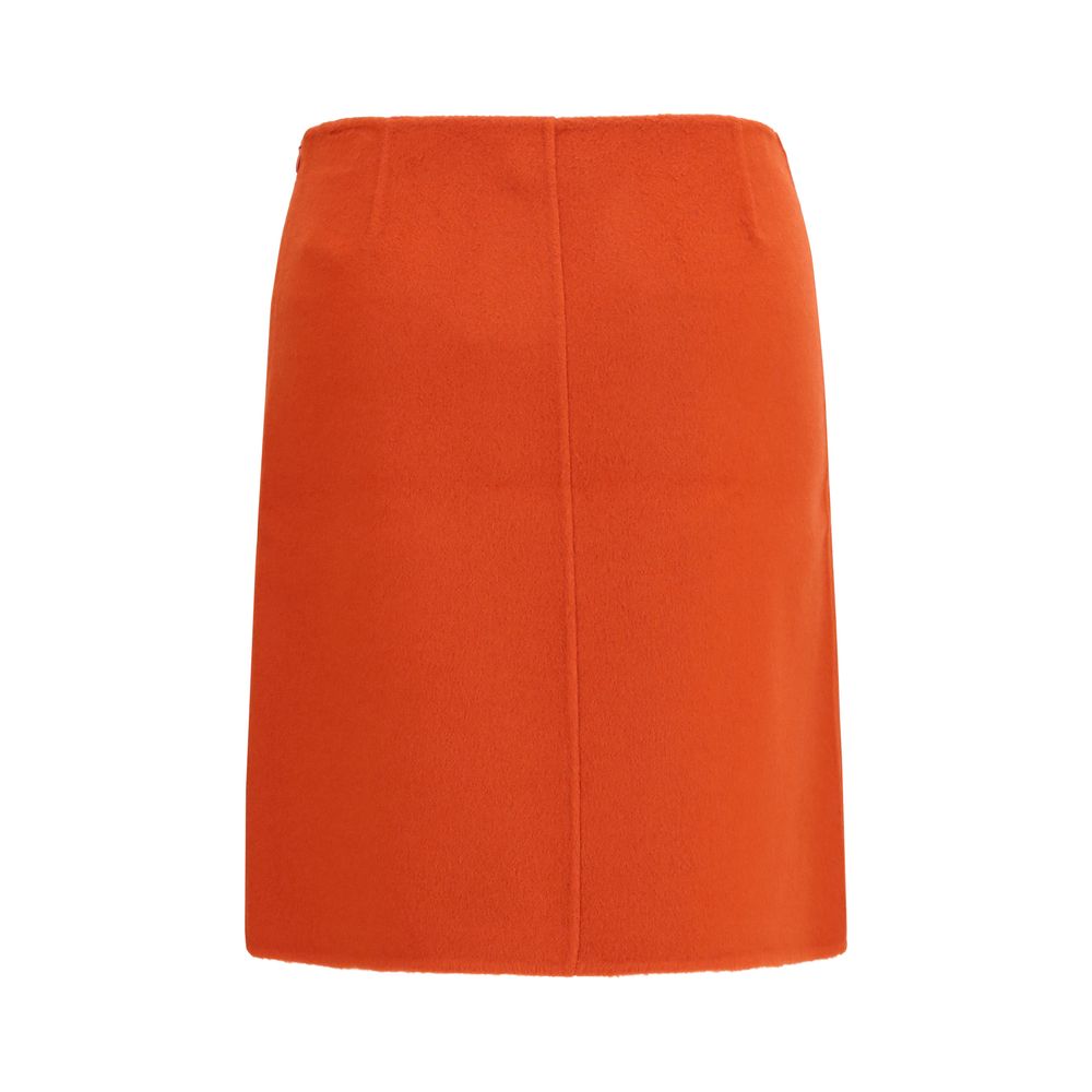 Skirt by P.A.R.O.S.H. for women in merino wool multicolor features a sublime silhouette, showcasing the sublime design of the Women's Straight Merino Wool Mini Skirt in a sophisticated mini.