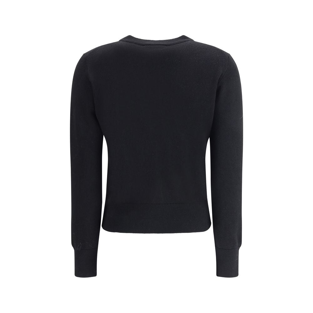 Ami Paris Women's Regular Fit Merino Wool Cardigan - Black