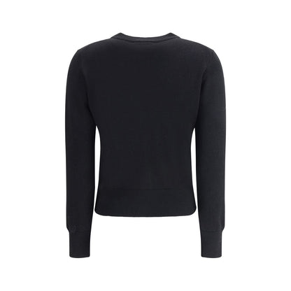 Ami Paris Women's Regular Fit Merino Wool Cardigan - Black