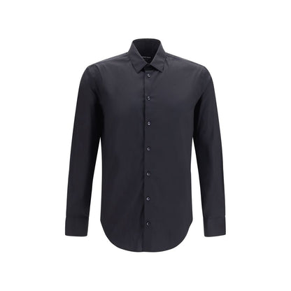 Dress Shirt by Giorgio Armani for men in polyamide & cotton black & pearl showcases a sharp silhouette, elegantly detailed with a sharp and sharp long-sleeve.