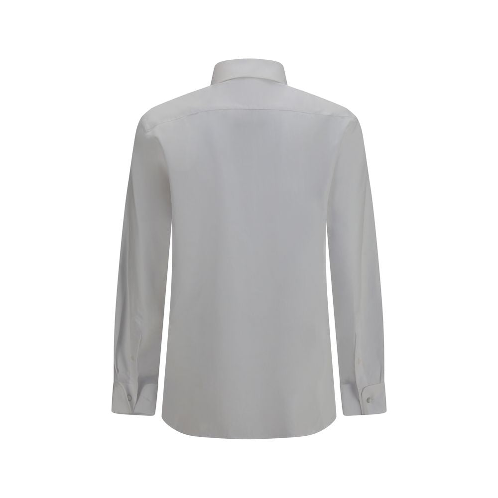 Dress Shirt by Giorgio Armani for men in cotton pearl & white showcases a sublime silhouette, artfully detailed with a sublime and for a sophisticated, sublime finish.