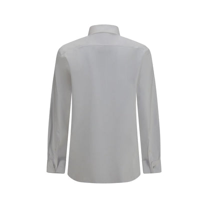 Dress Shirt by Giorgio Armani for men in cotton pearl & white showcases a sublime silhouette, artfully detailed with a sublime and for a sophisticated, sublime finish.