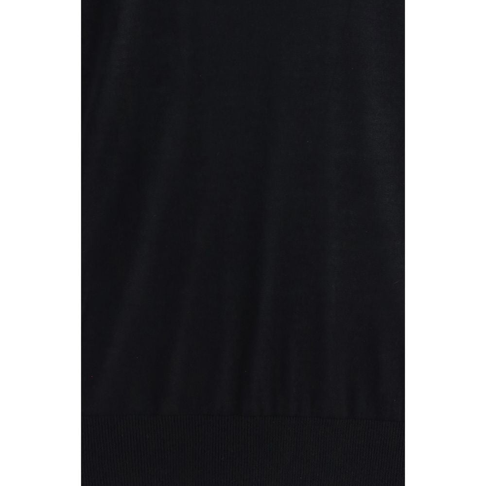 Sweater by Giorgio Armani for men in cashmere & capra leather black & natural showcases a downtown chic silhouette, artfully finished with a downtown chic high-collar neckline and for a sophisticated, high-end look.