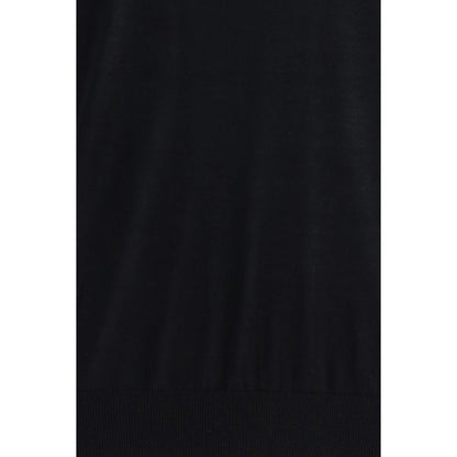 Sweater by Giorgio Armani for men in cashmere & capra leather black & natural showcases a downtown chic silhouette, artfully finished with a downtown chic high-collar neckline and for a sophisticated, high-end look.