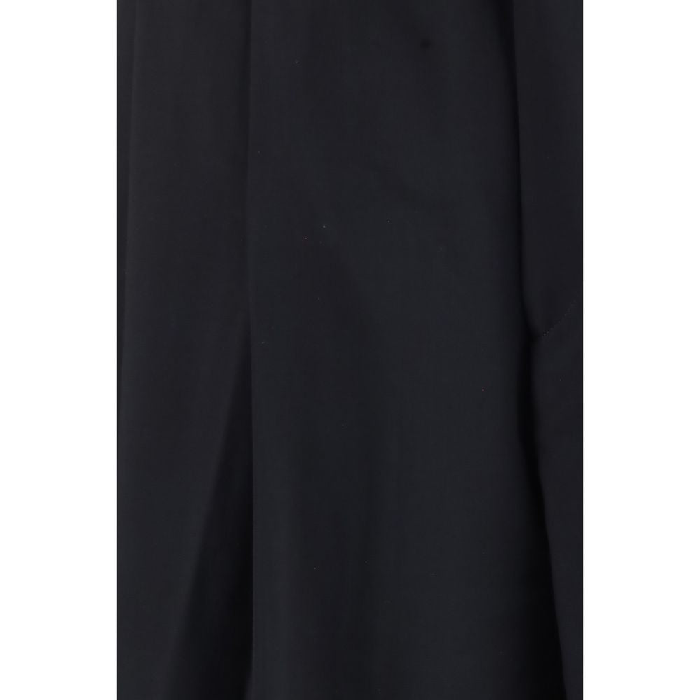 Trousers by Giorgio Armani for men in virgin wool blue features a sculptural silhouette, showcasing a sculptural relaxed-fit & oversized and long with a sophisticated for a sculptural finish.