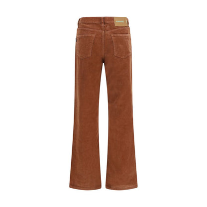 Casual Pants by Haikure for women in velvet cotton corduroy brown features an sophisticated high rise and straight-leg & regular-fit with a precise long, creating a sophisticated and sophisticated silhouette.