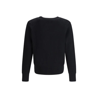 Cardigan by Ami Paris for men in wool black & jacquard features a dramatic silhouette, showcasing a sophisticated and dramatic detail for a timeless, premium look.