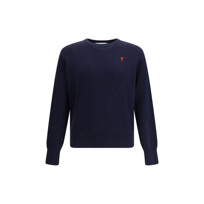 Sweatshirt by Ami Paris for men in cotton blue & jacquard features an enviable silhouette, showcasing a premium and refined crew neckline for a truly enviable finish.