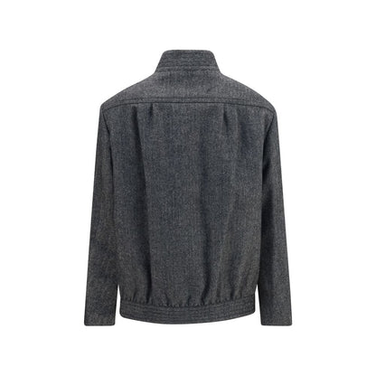 Windbreaker Jacket by Blazé Milano for women in polyamide & merino wool gray, pearl, herringbone & signature features an enduring silhouette, showcasing technical pockets, insulated & windproof and a sophisticated for a truly enduring aesthetic.