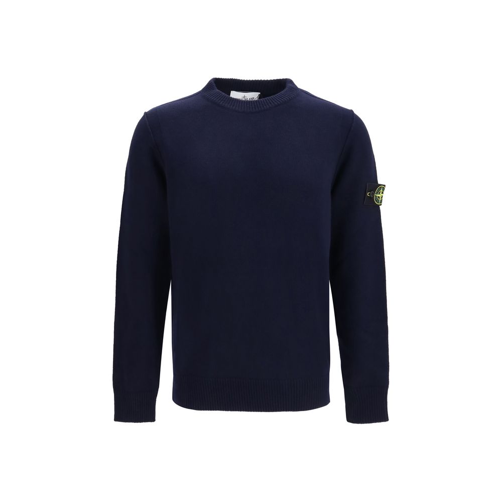 Sweatshirt by Stone Island for men in cotton black & signature features an exquisite silhouette, showcasing long-sleeve and crew neckline details for a exquisite look.