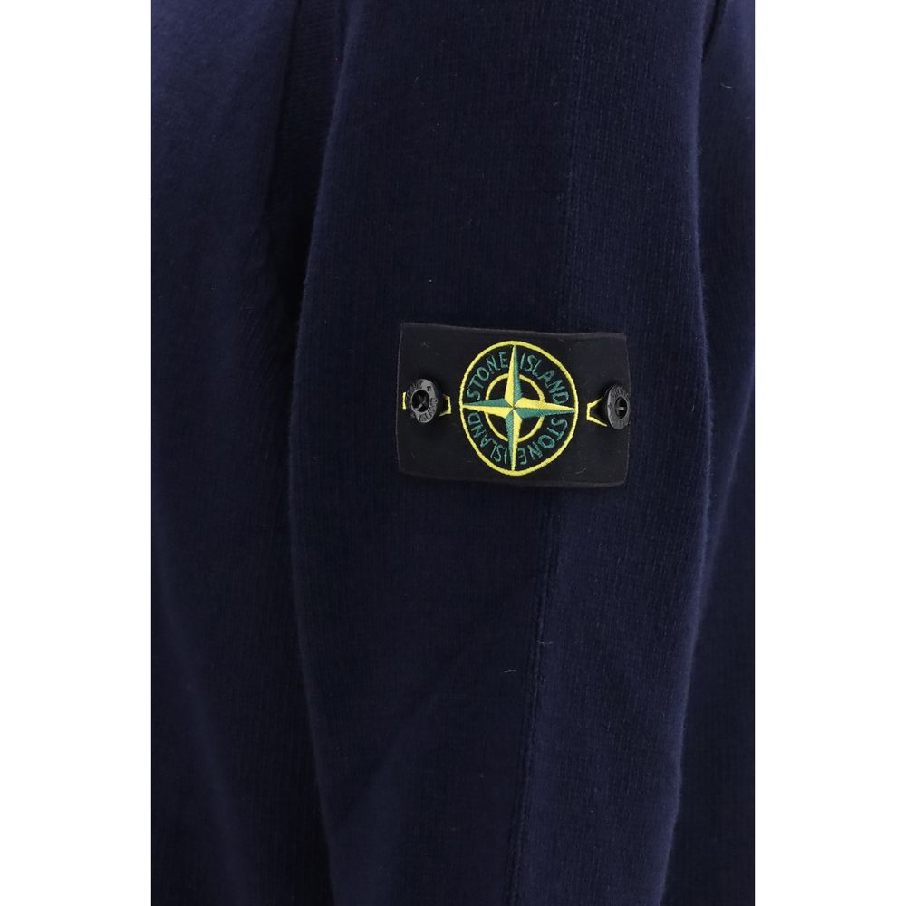 Sweatshirt by Stone Island for men in cotton black & signature presents a smart casual silhouette, featuring a smart casual crew neckline and for a sophisticated look.