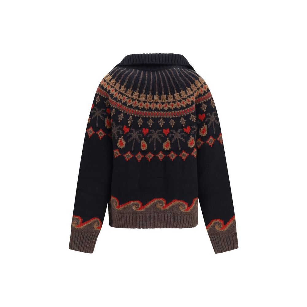 Cardigan by Alanui for women in virgin wool multicolor features an crisp silhouette, showcasing a sophisticated and detail for a truly crisp finish.