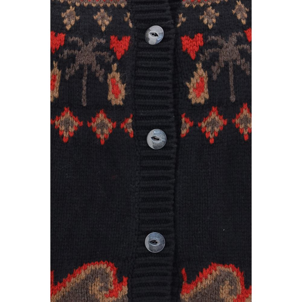 Cardigan by Alanui for women in virgin wool multicolor showcases a luxurious silhouette, meticulously detailed with a sophisticated and for a refined finish.