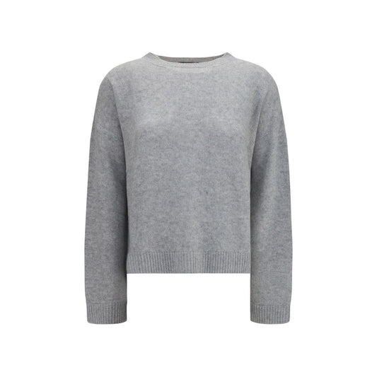 Sweatshirt by Fabiana Filippi for women in cashmere & capra leather gray & signature presents a smart casual silhouette, featuring a smart casual crew neckline and long-sleeve for a sophisticated look.