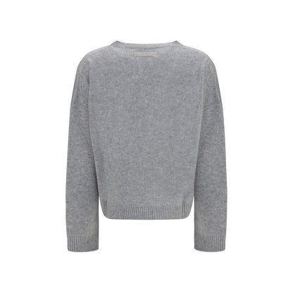 Sweatshirt by Fabiana Filippi for women in cashmere & capra leather gray & signature features an magnificent silhouette, showcasing a sophisticated crew neckline and detail for a truly magnificent finish.