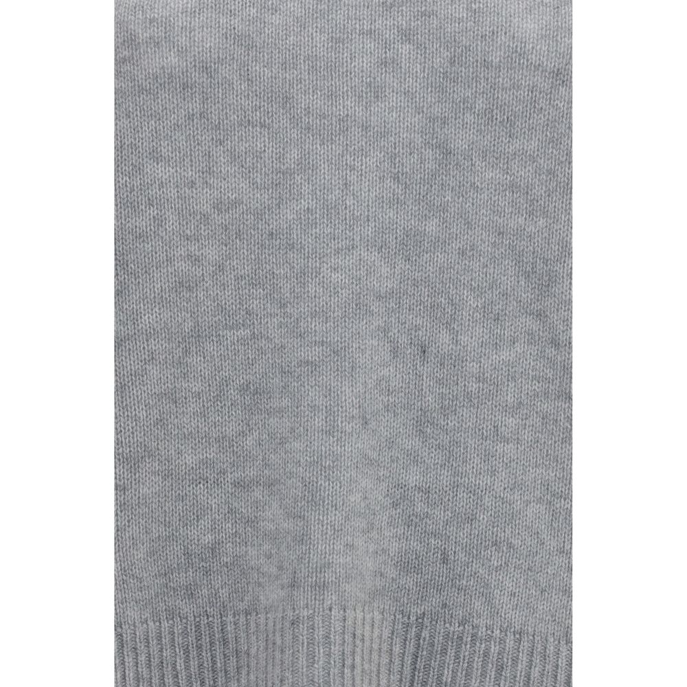 Sweatshirt by Fabiana Filippi for women in cashmere & capra leather gray & signature showcases a slouchy chic silhouette, artfully detailed with a slouchy chic and for a slouchy chic finish.
