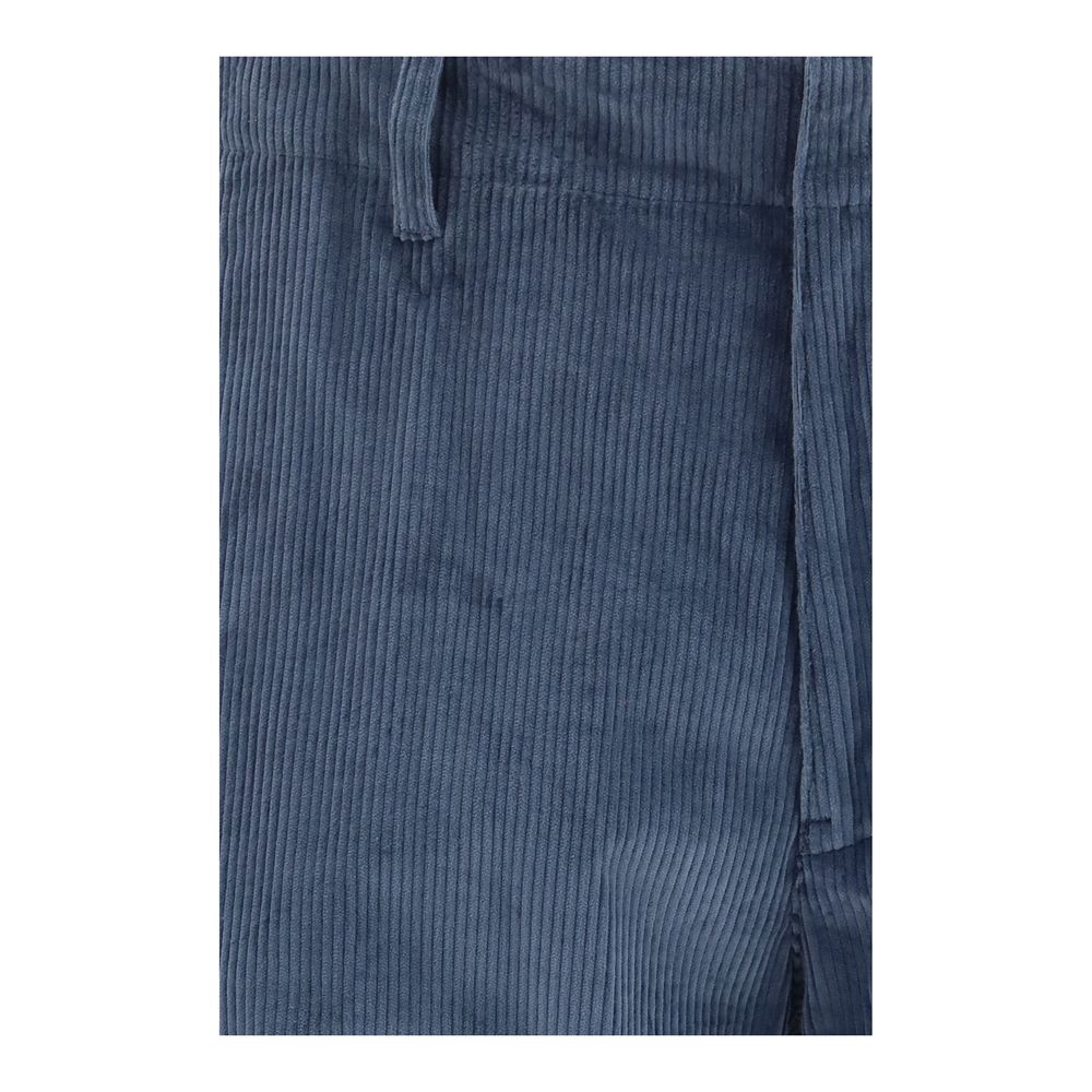 Casual Pants by Etro for men in stretch cotton corduroy blue, signature & monogram features a refined silhouette with a refined regular-fit, defined by a and a refined long for a refined finish.