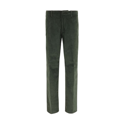 Casual Pants by Etro for men in stretch cotton corduroy bicolour, signature & monogram presents a tailored silhouette, showcasing a tailored regular-fit and long cut with a refined for a truly tailored aesthetic.