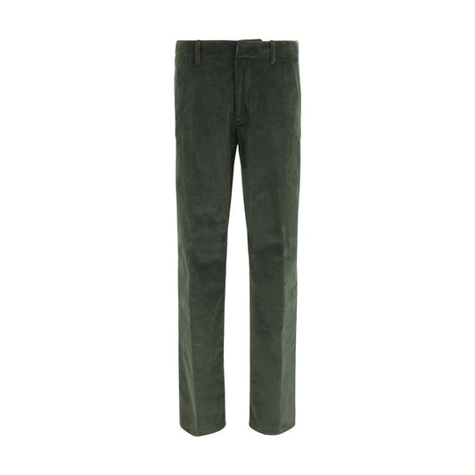 Casual Pants by Etro for men in stretch cotton corduroy bicolour, signature & monogram presents a tailored silhouette, showcasing a tailored regular-fit and long cut with a refined for a truly tailored aesthetic.