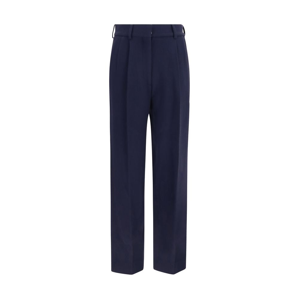 Pants by Blazé Milano for women in wool blue & signature showcases a unrivaled comfort silhouette, featuring a straight-leg & regular-fit cut and long with a high rise for a unrivaled comfort and refined aesthetic.