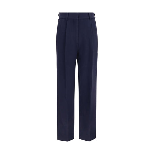 Pants by Blazé Milano for women in wool blue & signature showcases a unrivaled comfort silhouette, featuring a straight-leg & regular-fit cut and long with a high rise for a unrivaled comfort and refined aesthetic.