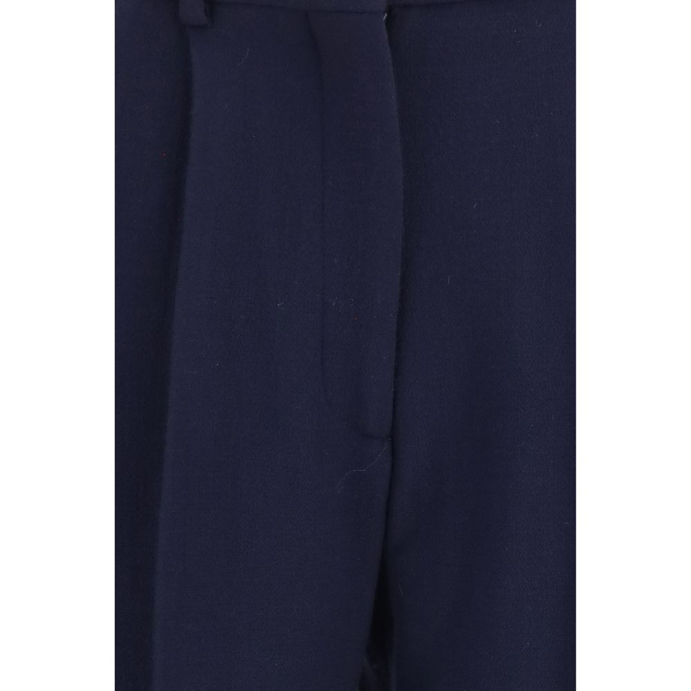 Pants by Blazé Milano for women in wool blue & signature features a enduring silhouette, showcasing a enduring straight-leg & regular-fit and long with a high rise for a premium, tailored aesthetic.