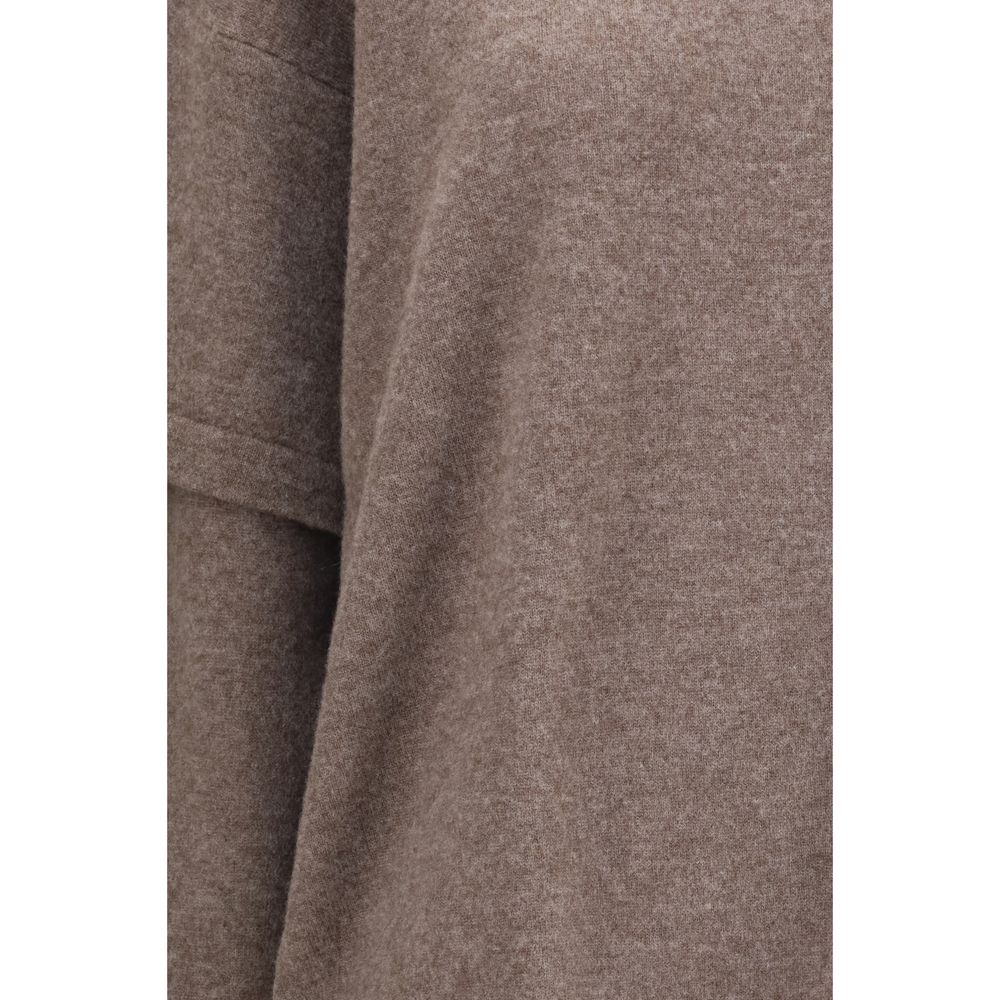 Sweatshirt by Darkpark for women in cashmere wool & capra leather brown features an provocated silhouette, detailed with a provocated and a refined for a sophisticated aesthetic.