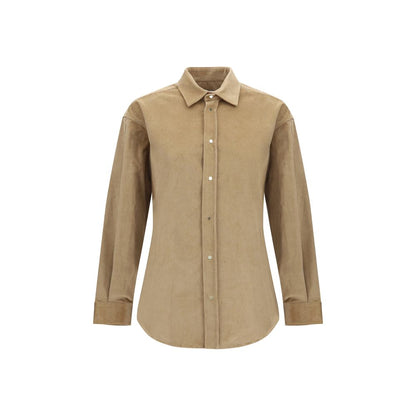 Shirt by Darkpark for women in cotton denim corduroy beige showcases a sublime silhouette, artfully detailed with a sublime and long-sleeve for a sophisticated, sublime finish.