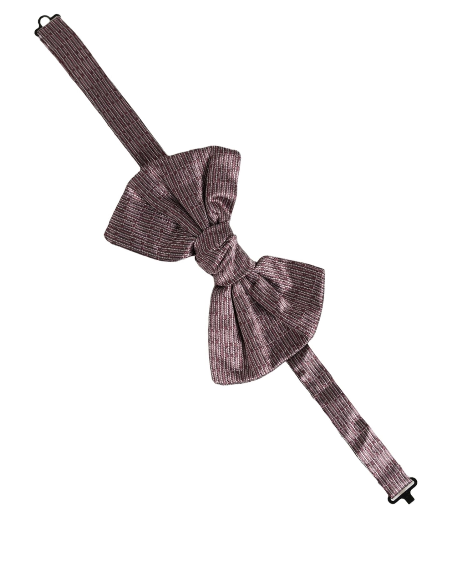 Dolce & Gabbana Men Maroon 100% Silk Adjustable Neck Papillon Bow Tie