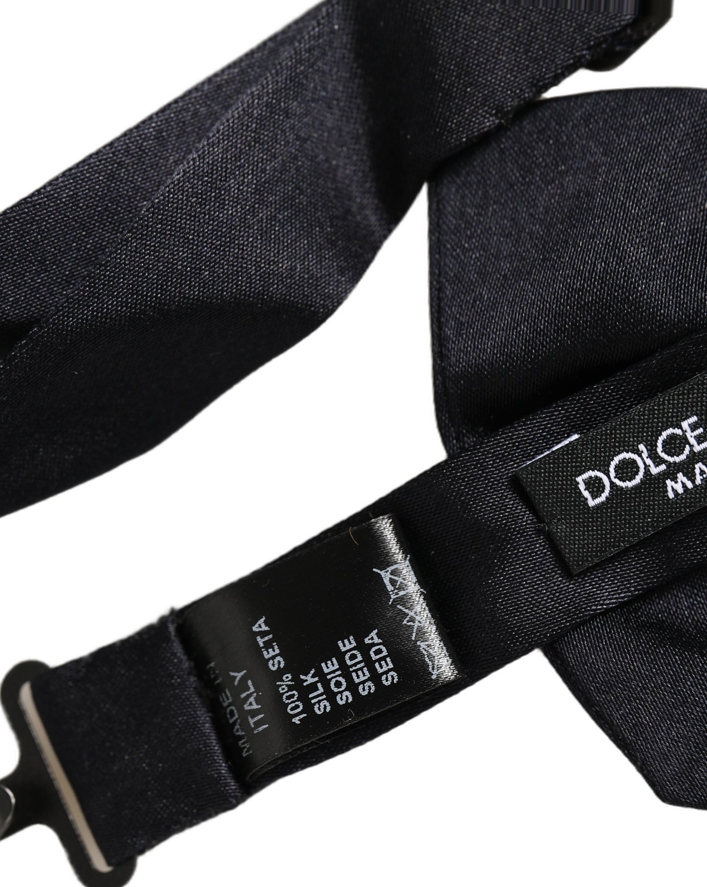 Dolce & Gabbana Men Black 100% Silk Adjustable Neck Papillon Bow Tie