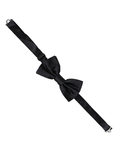 Dolce & Gabbana Men Black 100% Silk Adjustable Neck Papillon Bow Tie