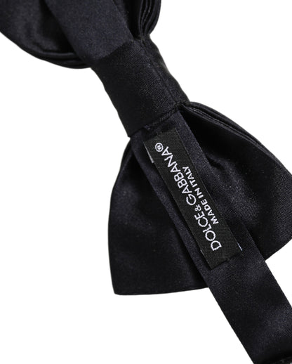 Dolce & Gabbana Men Black 100% Silk Adjustable Neck Papillon Bow Tie
