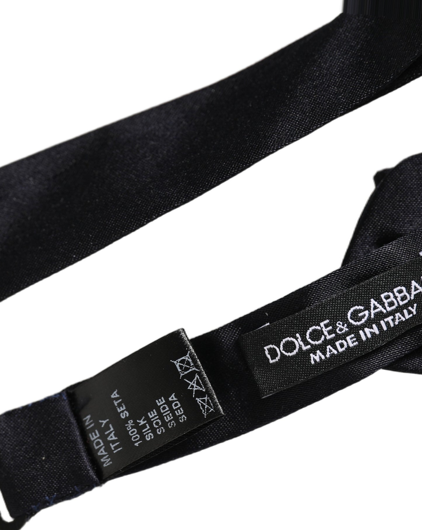Dolce & Gabbana Men Black 100% Silk Adjustable Neck Papillon Bow Tie