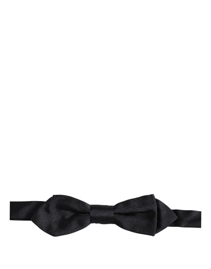Dolce & Gabbana Men Black 100% Silk Adjustable Neck Papillon Bow Tie