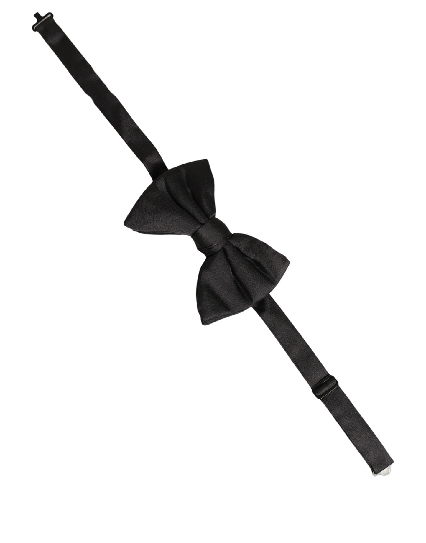 Dolce & Gabbana Men Black 100% Silk Adjustable Neck Papillon Bow Tie